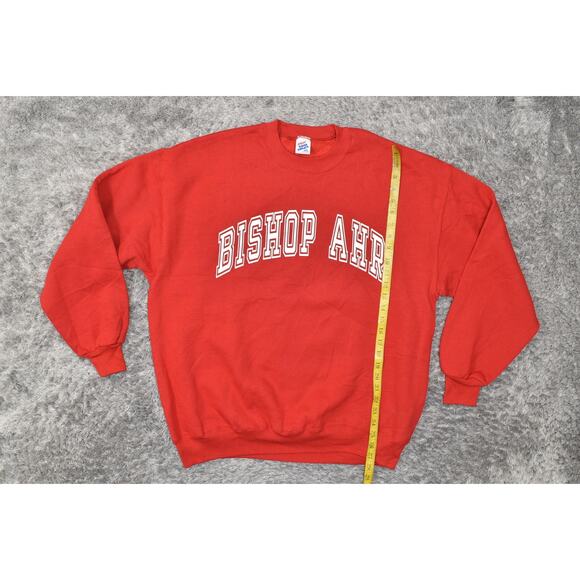 NEW Jerzees VTG Bishop AHR Red Pullover Sweatshirt Men Polyester Big 2X CrewNeck - Picture 5 of 8